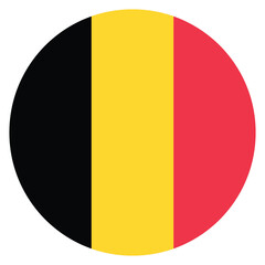 Fototapeta premium Belgium flag. Belgium circle flag logo icon computer vector illustration design