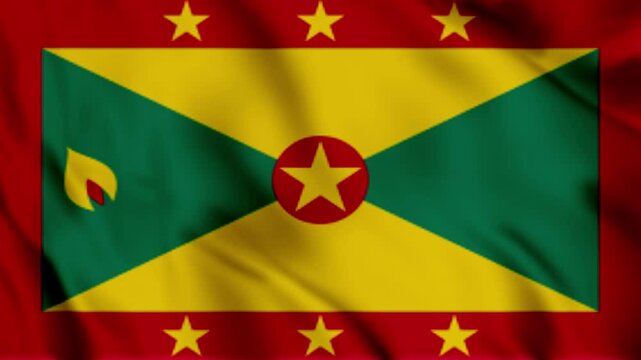 flag of grenada animation 4k