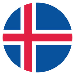 Fototapeta premium Iceland flag. Iceland circle flag logo icon computer vector illustration design