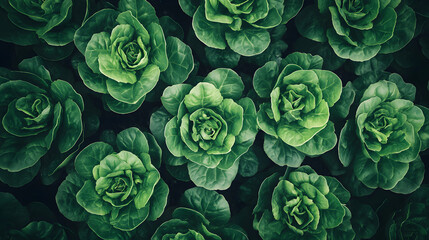 Obraz premium Lush Lettuce Leaves Displayed in Perfect Order