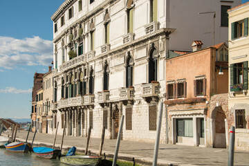 Facade of old buildings in Venice, Italy, 2019Facade of old buildings in Venice, Italy, 2019