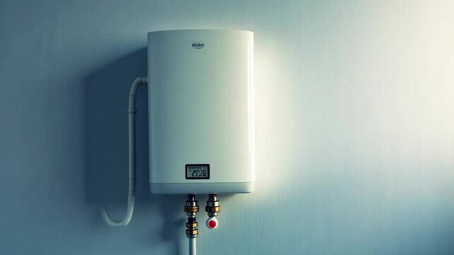 Changing temperature on modern electric water heater display over time