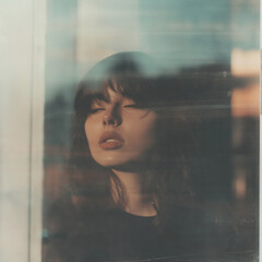 Grainy blurry photo portrait of a person, capturing feelings of disconnection and confusion
