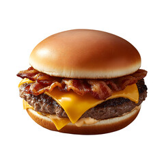 Bacon Cheeseburger Isolated on Transparent Background