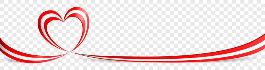 Obraz premium Austria flag heart banner ribbon vector illustration on transparent background isolated