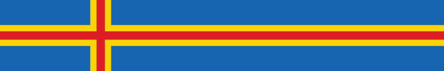 Aland flag long banner digital vector illustration