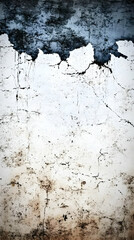 Obraz premium Grunge white wall texture shows dripping stains, cracks, and weathered effects, creating an aged, vintage background.