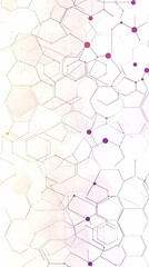 Abstract Background Shows Interconnected Hexagons Forming a Network Structure with Purple Accents.