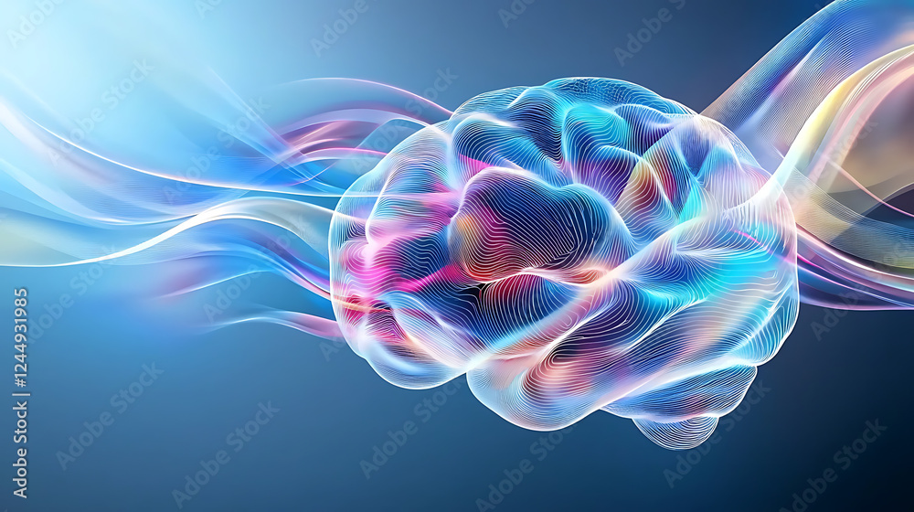 Poster exploring neural connections virtual environment digital art abstract close-up cognitive science con