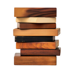 Fototapeta premium Stack of Various Wood Types Lumber Texture Craftsmanship Natural Wood Wood Grain Design Material, Transparent Background, Ai Generative Images