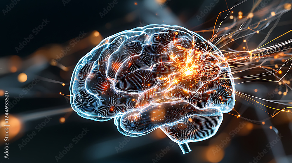 Poster neural activity visualization digital realm 3d animation futuristic environment abstract viewpoint c