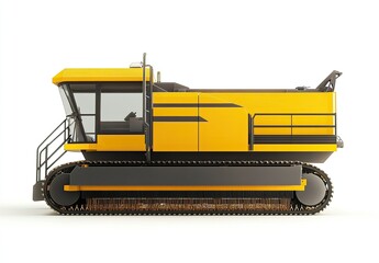 Obraz premium Yellow tracked vehicle industrial machine design