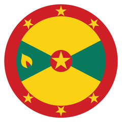 Fototapeta premium Grenada flag. Grenada circle flag logo icon computer vector illustration design