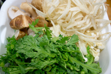 すき焼き用の野菜の盛り合わせ