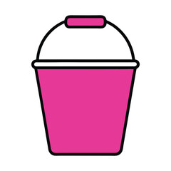 Bucket Vector Icon Illustration High Quality Agricultural and Industrial Tool Graphics