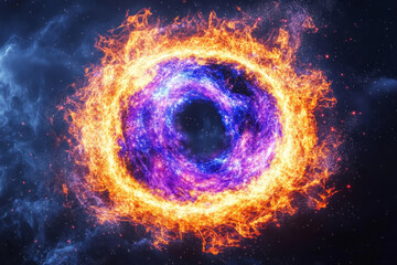 Obraz premium fiery cosmic vortex swirls in deep space