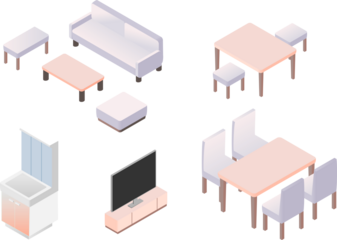 アイソメトリック家具
