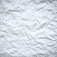 Obraz premium Crumpled White Paper Texture Forms Abstract Background with Wrinkled Lines and Folds