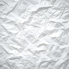 Fototapeta premium Crumpled White Paper Creates a Textured Background with Wrinkles and Creases