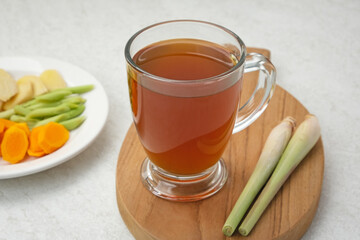 Wedang Jahe, ginger drink with palm sugar, traditional drink from Indonesia
