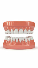 Obraz premium 3D Rendered Illustration of Healthy Teeth and Gums on a White Background Shows Perfect Dental Hygiene