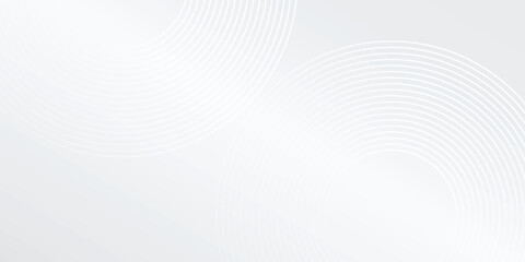 Vector white glowing geometric lines on gray background. Modern shiny blue circle illustration