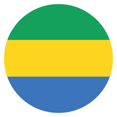 Gabon flag. Gabon circle flag logo icon computer vector illustration design