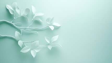White twigs, green background, calm scene, spa