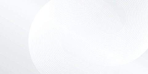 Vector white glowing geometric lines on gray background. Modern shiny blue circle illustration abstract simple modern