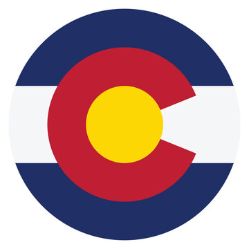 Colorado flag. Colorado circle flag logo icon computer vector illustration design
