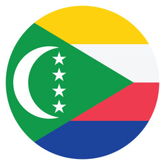 Comoros flag. Comoros circle flag logo icon computer vector illustration design
