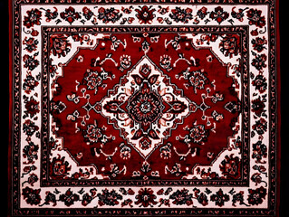 Intricate Red and White Floral Rug Design Showcases Traditional Motifs Beautifully with Elegance
