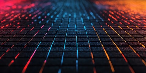 Obraz premium Colorful Abstract Pattern on Dark Surface at Night