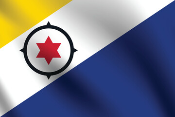 Caribisch Nederland flag official colors and proportion digital vector illustration. Pleated flag.