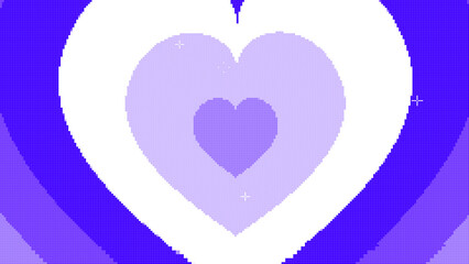 8bit retro game style cute heart wallpaper (blue)