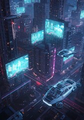 light trails on the modern building