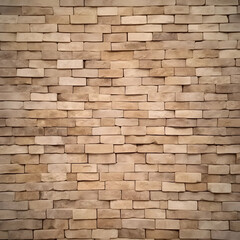 Obraz premium Light Brown Brick Wall forms a Textured Background for Design Projects, Architecture, and Construction Themes.