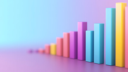 Colorful bar graph representing fluctuating interest levels in visually appealing way