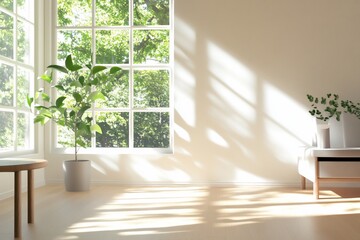 Sunny room, plants, window view, home decor, interior design