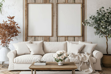 Arranging an elegant living room with white sofa light wood coffee table and floral arrangement indoor home design contemporary style