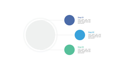 3 steps modern diagram infographic for data visualization.
