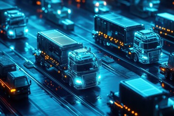 Futuristic supply chain ecosystem integrating blockchain, AI, and IoT for seamless logistics