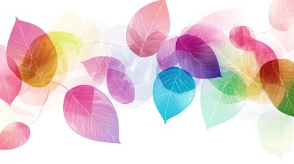  Transparent Colorful Leaves Background: A Vibrant and Ethereal Design for Creative Projects