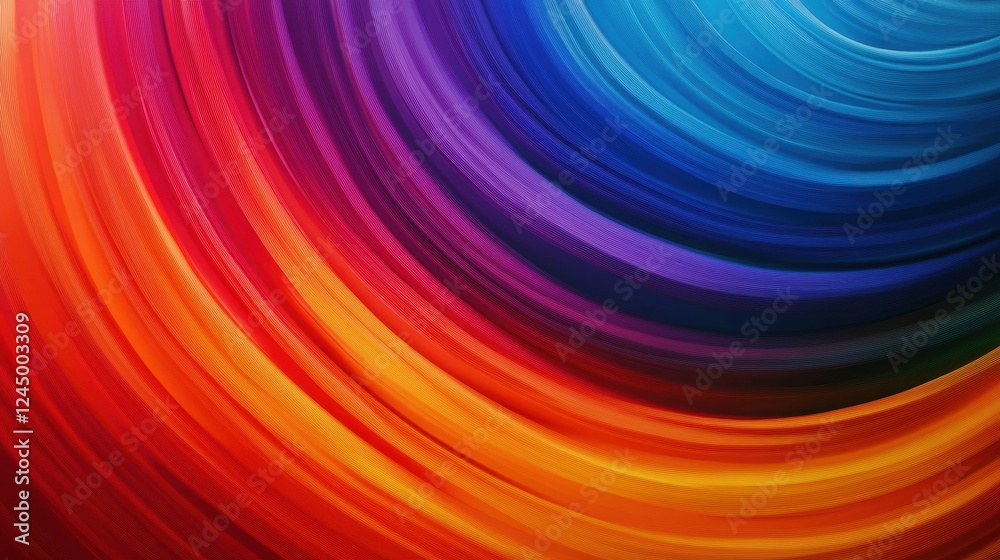 Poster a vibrant swirl of colors transitioning from blue to orange, creating a dynamic and visually captiva