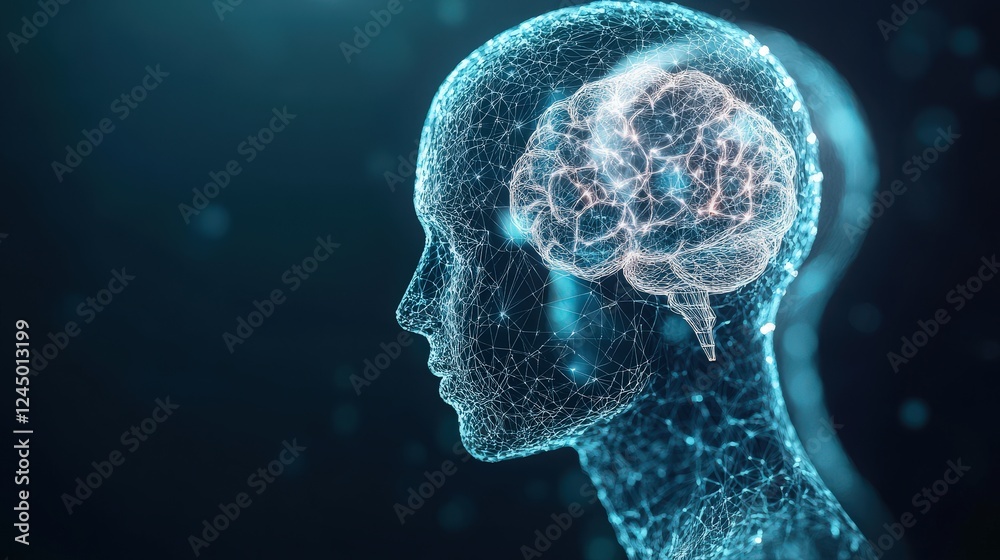 Poster abstract representation of human intelligence and neural connections