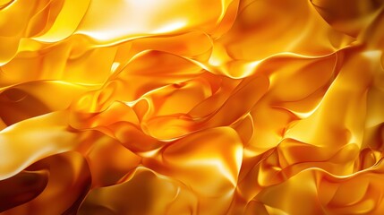 Obraz premium A vibrant, flowing texture with shades of golden yellow, resembling molten metal or silky fabric, creating a warm and inviting visual impression.
