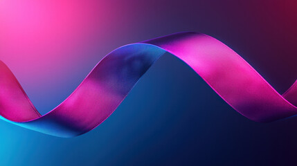 vibrant purple awareness ribbon gracefully flows against colorful background, symbolizing hope and support. Its smooth texture and dynamic movement evoke sense of positivity and unity