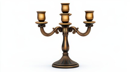 Vintage Bronze Candelabra with Three Candle Holders and Elegant Design