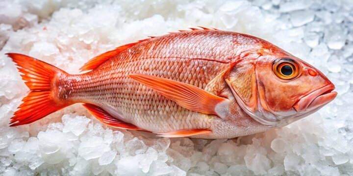 Fresh red pargo fish on ice at a seafood market,fresh, fishmonger, fresh,fishmonger,huntersfish,fine,raw,freshcatch,ice,fish,sushi,seafood