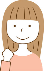 ガッツポーズをする女性のイラスト
